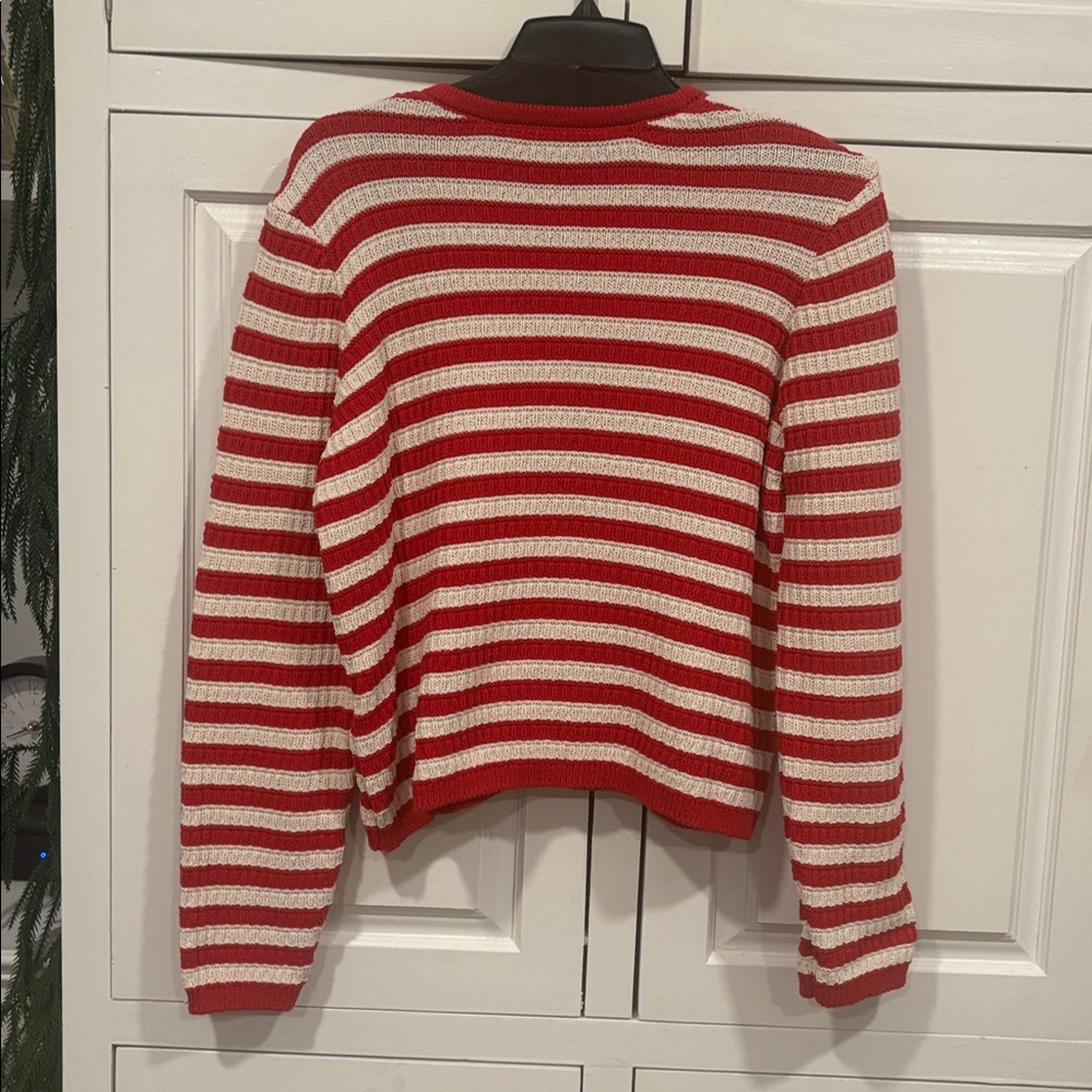 Primark Red and White Striped Cardigan Jacket - Picture 5 of 5